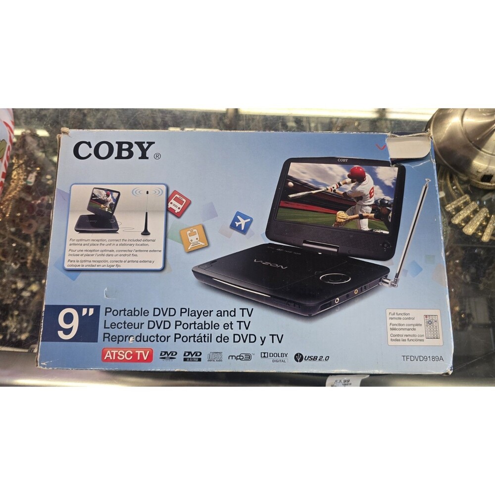 Coby TFDVD9189A 9" Portable DVD / CD / Retro Gaming/ ATSC Digital TVRARE